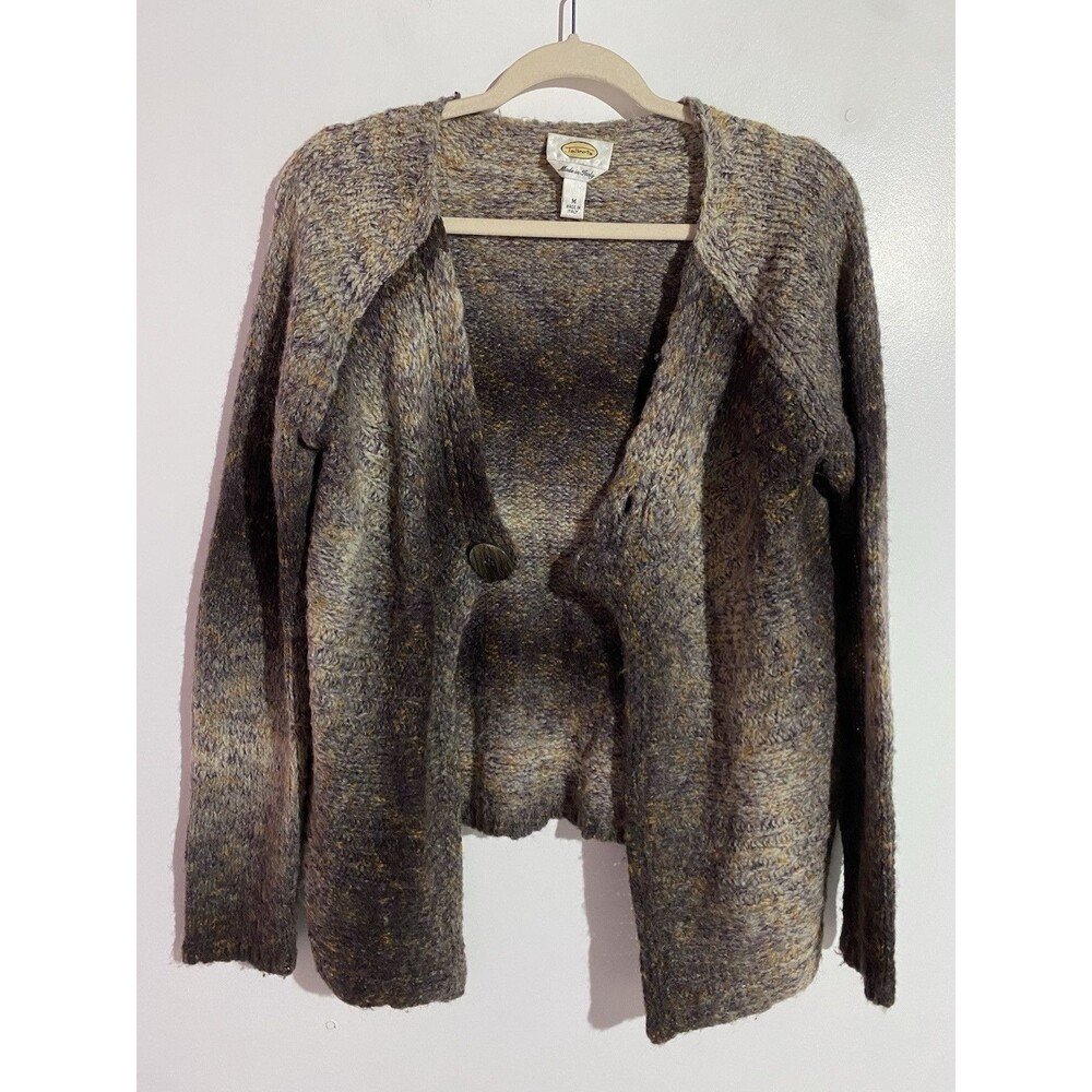 Vtg Talbots Cardigan M Wool Mohair Office Grannycore Casual Sweater Italy